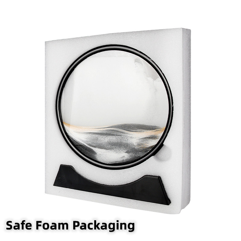Moving Sand Art Round Liquid Hourglass